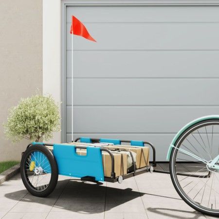 Remolque para bicicletas hierro y tela Oxford azul de vidaXL, Remolques para bicicletas - Ref: Foro24-94177, Precio: 100,51 €...
