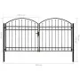 Doppeltor-Gartentor mit Bogen 300x150 cm, schwarz aus Stahl. von vidaXL, Gartentore - Ref: Foro24-143090, Preis: 358,99 €, Ra...