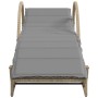 Tumbona con cojín ratán sintético beige 60x199x42 cm en Tumbonas | Comprar online en Foru.es