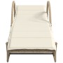 Tumbonas con mesita 2 unidades ratán sintético beige en Tumbonas | Comprar online en Foru.es