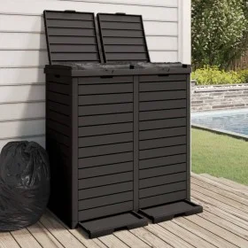 Outdoor-Mülleimer aus Polypropylen schwarz 78x41x86 cm von vidaXL, Mülltonnen und Mülltonnen - Ref: Foro24-364173, Preis: 257...
