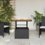 Mesa de jardín ratán sintético y acacia maciza negro 70x70x72cm en Mesas de jardín | Comprar online en Foru.es