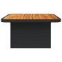 Mesa de jardín ratán sintético y acacia maciza negro 70x70x72cm en Mesas de jardín | Comprar online en Foru.es