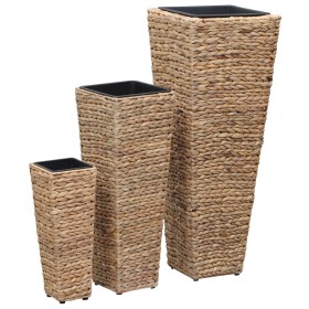Conjunto de arriates 3 piezas jacinto de agua marrón de vidaXL, Maceteros y jardineras - Ref: Foro24-45568, Precio: 107,41 €,...