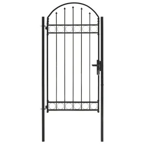 Gartentor mit oberem Bogen 100x250 cm, schwarzem Stahl von vidaXL, Gartentore - Ref: Foro24-146339, Preis: 241,76 €, Rabatt: %