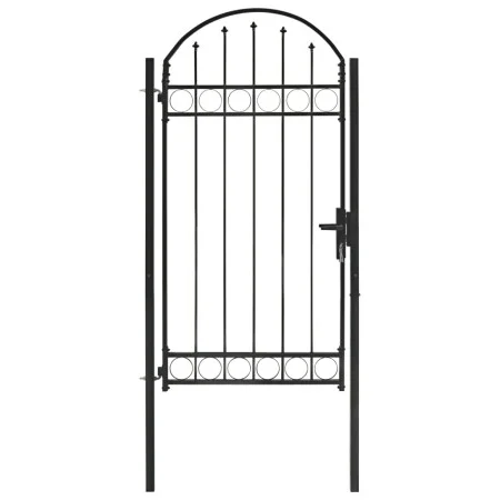 Gartentor mit oberem Bogen 100x250 cm, schwarzem Stahl von vidaXL, Gartentore - Ref: Foro24-146339, Preis: 241,76 €, Rabatt: %