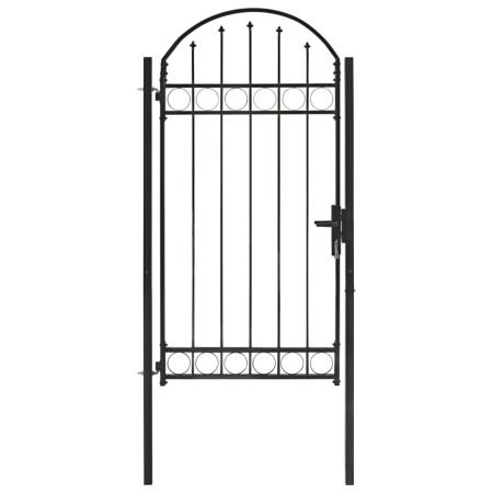 Puerta de jardín con arco superior 100x250 cm acero negro de vidaXL, Puertas de jardín - Ref: Foro24-146339, Precio: 226,91 €...