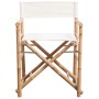 Sillas plegables de director 2 unidades bambú y lona de vidaXL, Sillas de jardín - Ref: Foro24-41895, Precio: 101,31 €, Descu...