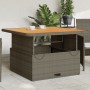 Mesa de jardín ratán PE y madera acacia gris 110x110x71 cm en Mesas de jardín | Comprar online en Foru.es