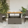 Mesa de jardín ratán PE y madera acacia gris 110x110x71 cm en Mesas de jardín | Comprar online en Foru.es