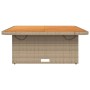 Mesa de jardín madera de acacia y ratán PE beige 110x110x71 cm en Mesas de jardín | Comprar online en Foru.es