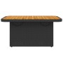 Mesa de jardín madera de acacia y ratán PE negro 90x55x71 cm en Mesas de jardín | Comprar online en Foru.es