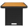 Mesa de jardín madera de acacia y ratán PE negro 90x55x71 cm en Mesas de jardín | Comprar online en Foru.es