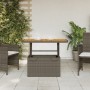 Mesa de jardín ratán sintético y madera acacia gris 90x55x71 cm en Mesas de jardín | Comprar online en Foru.es
