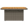 Mesa de jardín ratán sintético y madera acacia gris 90x55x71 cm en Mesas de jardín | Comprar online en Foru.es