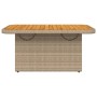 Mesa de jardín ratán sintético madera acacia beige 90x55x71 cm en Mesas de jardín | Comprar online en Foru.es