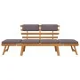 Sofá cama de jardín 2 en 1 con cojín madera maciza acacia 190cm de vidaXL, Bancos de jardín - Ref: Foro24-45960, Precio: 223,...