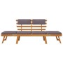 Sofá cama de jardín 2 en 1 con cojín madera maciza acacia 190cm de vidaXL, Bancos de jardín - Ref: Foro24-45960, Precio: 218,...