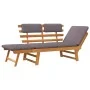 Sofá cama de jardín 2 en 1 con cojín madera maciza acacia 190cm de vidaXL, Bancos de jardín - Ref: Foro24-45960, Precio: 223,...