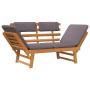 Sofá cama de jardín 2 en 1 con cojín madera maciza acacia 190cm de vidaXL, Bancos de jardín - Ref: Foro24-45960, Precio: 218,...