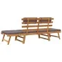 Sofá cama de jardín 2 en 1 con cojín madera maciza acacia 190cm de vidaXL, Bancos de jardín - Ref: Foro24-45960, Precio: 223,...