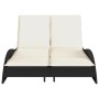 Tumbona con cojines ratán sintético negro 114x205x73 cm en Tumbonas | Comprar online en Foru.es