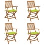 Sillas de jardín plegables 4 uds y cojines madera maciza acacia en Sillas de jardín | Comprar online en Foru.es