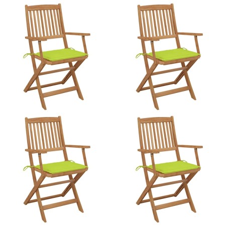 Sillas de jardín plegables 4 uds y cojines madera maciza acacia en Sillas de jardín | Comprar online en Foru.es