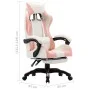 Silla gaming con reposapiés cuero sintético rosa y blanco de vidaXL, Sillas de oficina - Ref: Foro24-287994, Precio: 149,68 €...