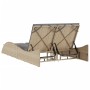 Tumbona con cojines ratán sintético beige 114x205x73 cm en Tumbonas | Comprar online en Foru.es