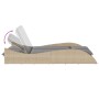 Tumbona con cojines ratán sintético beige 114x205x73 cm en Tumbonas | Comprar online en Foru.es