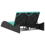 Tumbona con cojines, ratán sintético, color negro, 114 x 205 x 73 cm en Tumbonas | Comprar online en Foru.es