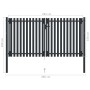 Cancela doble de valla de acero gris antracita 306x200 cm de vidaXL, Puertas de jardín - Ref: Foro24-146353, Precio: 630,68 €...