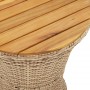 Mesa de jardín forma de tambor ratán sintético y madera beige en Mesas de jardín | Comprar online en Foru.es