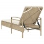 Tumbona con cojín ratán sintético beige 63x200x81 cm en Tumbonas | Comprar online en Foru.es