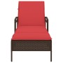 Tumbona con cojín marrón 63x200x81 cm ratán sintético (solo EE. UU.) en Tumbonas | Comprar online en Foru.es
