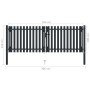 Cancela doble de valla de acero gris antracita 306x150 cm de vidaXL, Puertas de jardín - Ref: Foro24-146351, Precio: 533,91 €...