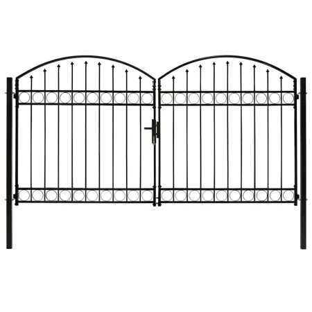 Doppeltüriges Zauntor mit schwarzem Stahlbogen 300x175 cm von vidaXL, Gartentore - Ref: Foro24-146340, Preis: 511,49 €, Rabat...
