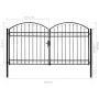 Doppeltüriges Zauntor mit schwarzem Stahlbogen 300x175 cm von vidaXL, Gartentore - Ref: Foro24-146340, Preis: 511,49 €, Rabat...
