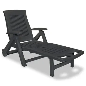Tumbona con reposapiés plástico gris antracita de vidaXL, Tumbonas - Ref: Foro24-43588, Precio: 190,35 €, Descuento: %