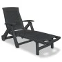 Tumbona con reposapiés plástico gris antracita de vidaXL, Tumbonas - Ref: Foro24-43588, Precio: 190,35 €, Descuento: %