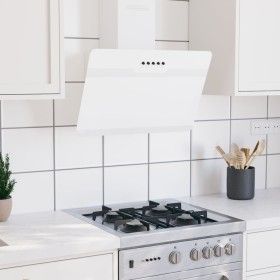 Campana extractora pared acero y vidrio templado blanco 60 cm de vidaXL, Extractores - Ref: Foro24-51668, Precio: 153,39 €, D...