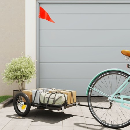 Remolque para bicicleta hierro negro 122x53x28 cm de vidaXL, Remolques para bicicletas - Ref: Foro24-94204, Precio: 64,81 €, ...