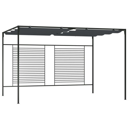 Cenador con techo retráctil antracita 4x3x2,3 m 180 g/m² de vidaXL, Carpas y cenadores - Ref: Foro24-313625, Precio: 352,12 €...