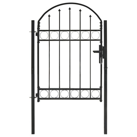 Puerta de jardín con arco superior 100x125 cm acero negro de vidaXL, Puertas de jardín - Ref: Foro24-143085, Precio: 195,02 €...