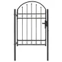 Puerta de jardín con arco superior 100x125 cm acero negro de vidaXL, Puertas de jardín - Ref: Foro24-143085, Precio: 208,88 €...