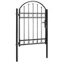 Puerta de jardín con arco superior 100x125 cm acero negro de vidaXL, Puertas de jardín - Ref: Foro24-143085, Precio: 208,88 €...