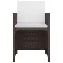 Set de comedor jardín 5 pzas y cojines ratán sintético marrón de vidaXL, Conjuntos de jardín - Ref: Foro24-43899, Precio: 263...