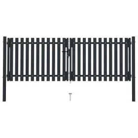 Doppeltes Zauntor aus anthrazitgrauem Stahl, 306 x 125 cm von vidaXL, Gartentore - Ref: Foro24-146350, Preis: 364,68 €, Rabat...