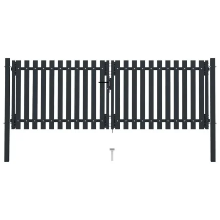 Doppeltes Zauntor aus anthrazitgrauem Stahl, 306 x 125 cm von vidaXL, Gartentore - Ref: Foro24-146350, Preis: 364,68 €, Rabat...